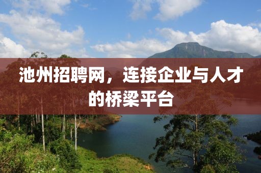 池州招聘网，连接企业与人才的桥梁平台