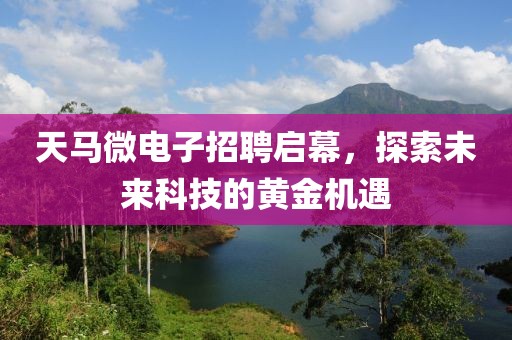 天马微电子招聘启幕，探索未来科技的黄金机遇