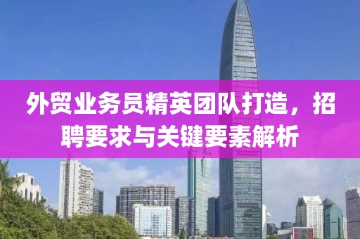 外贸业务员精英团队打造，招聘要求与关键要素解析