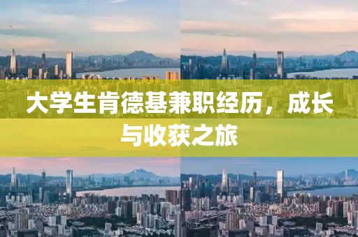 大学生肯德基兼职经历，成长与收获之旅