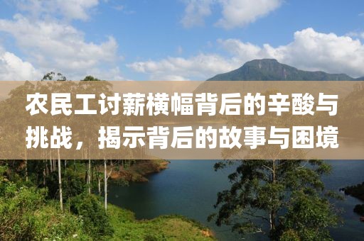 农民工讨薪横幅背后的辛酸与挑战，揭示背后的故事与困境